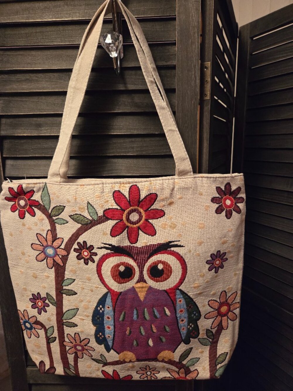 Owl canvas tote